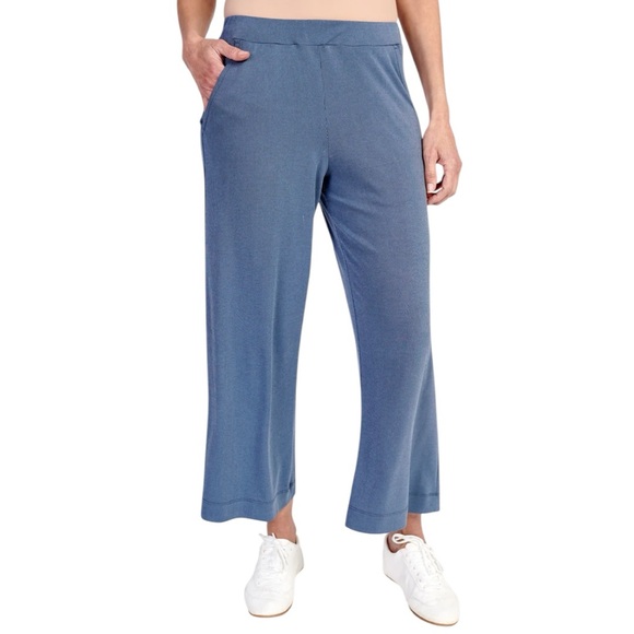 Alembika Pants - Alembika Essential Lounge Pants Blue Mist Cropped Wide Leg Size 5 | US 14-16 NWT